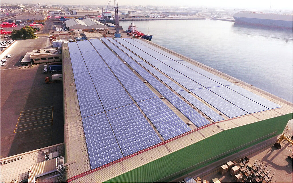 solar industrial rooftop system in Dubai