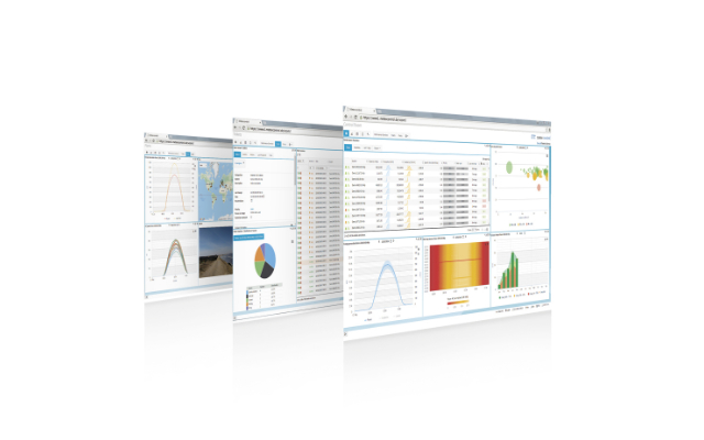 three screens with VCOM software