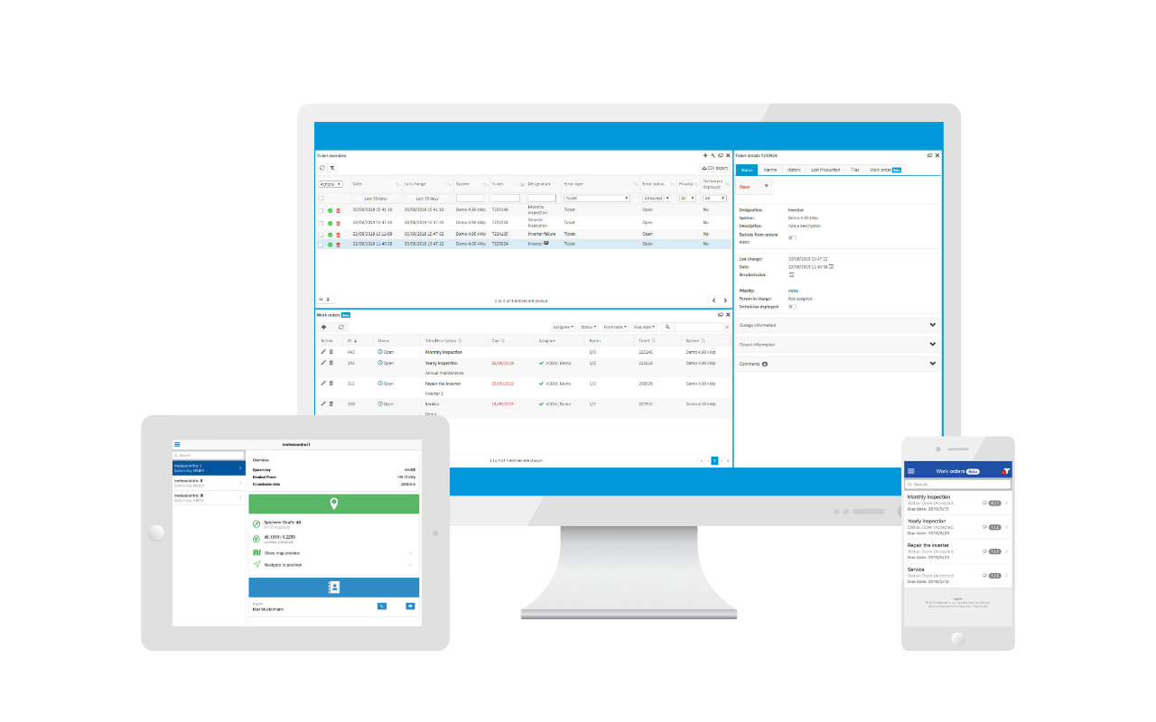 VCOM CMMS vizualisation on different devices