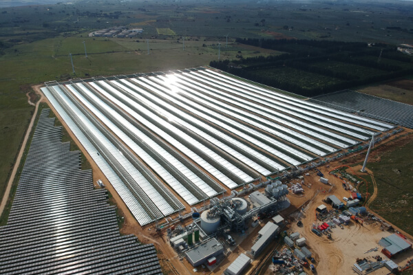 bird-eye view of solar plant