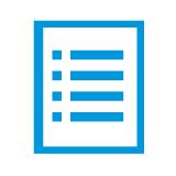 blue icon document with bullet points